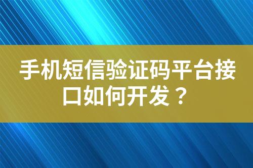 手機短信驗證碼平臺接口如何開發(fā)？