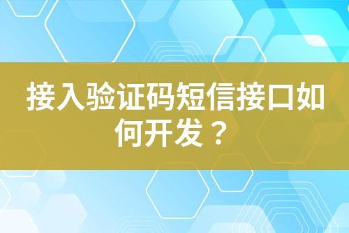 接入驗證碼短信接口如何開發(fā)？